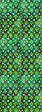 Raster illüstrasyonunda kusursuz çiçek deseni. Yeşil ve gri renkte çiçekler.