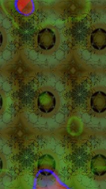 Raster illüstrasyonu. Şirin çiçek elementleri. Yeşil ve gri renkli çiçekler. Çizim.