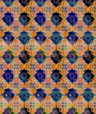 Renkli Bahar Teması eskiz kalıbı. Sevimli çiçek raster deseni. Turuncu renkli çiçekler. Düz Çiçek Elementleri Tasarımı.