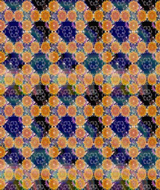 Renkli Bahar Teması eskiz kalıbı. Sevimli çiçek raster deseni. Turuncu renkli çiçekler. Düz Çiçek Elementleri Tasarımı.