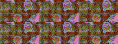 Raster illüstrasyonu. Çizim çiçek deseni duvar kâğıdı olarak kullanılabilir. Kahverengi renkte çiçekler.