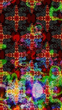 Siyah ve kahverengi renkte çiçekler. Raster illüstrasyonunda çiçek deseni çizimi.