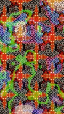 Kahverengi ve yeşil renklerde. Anti-stres için soyut örnek sayfası. Raster illüstrasyonu.