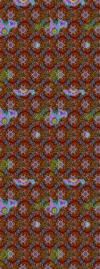 Arkaplan dokusu, duvar kağıdı, kahverengi ve yeşil renkli çiçek teması. Soyut etnik raster çizim kalıbı. Kabile sanatı boho baskısı, klasik çiçek arkaplanı.