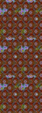 Arkaplan dokusu, duvar kağıdı, kahverengi ve yeşil renkli çiçek teması. Soyut etnik raster çizim kalıbı. Kabile sanatı boho baskısı, klasik çiçek arkaplanı.