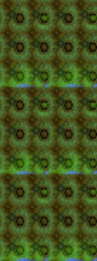 Sanat, çiçeklere ilham verir ve arka plan bırakır. Raster deseni. Yeşil el çizimi desen. Karalama çiçekleri çizim deseni.