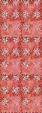 Pembe ve kahverengi renkte çiçekler. Raster illüstrasyonunda kusursuz çiçek deseni.