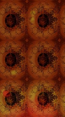 Raster illüstrasyonu. Renklere karalamalar çizilmiş çiçek deseni.