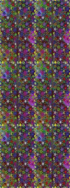 Çiçek süsü ile kusursuz desen. Raster illüstrasyonu. Yeşil ve kahverengi renkte çiçekler.