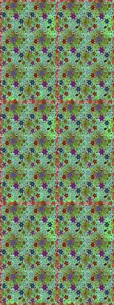 Hint süsü. Renkli süs kenarı. Çiçek duvar kağıdı. Kusursuz desen. Raster illüstrasyonu. Yeşil ve nötr renklerde.