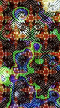 Raster illüstrasyonu. Kahverengi ve siyah renkli çiçekler. Küçük çiçekte sevimli çiçek deseni var..