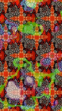 Raster - stok. Vadinin kırmızı ve kahverengi renkli çiçekleri. Suluboya, elle çizilmiş. Taslak arkaplan deseni.