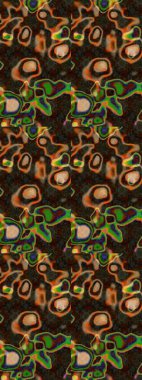 Çiçek buketleriyle klasik bir eskiz şekli. Kahverengi, gri ve yeşil renklerde. Raster illüstrasyonu.