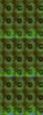 Sanat, çiçeklere ilham verir ve arka plan bırakır. Raster deseni. Yeşil el çizimi desen. Karalama çiçekleri çizim deseni.