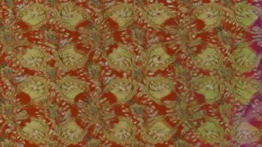 Renkli unsurlarla hareketli arka plan görüntüleri. Çiçekler. Eski model. Bayrak tarzı. Video kaydı. Şablon. Döngü. Kusursuz..