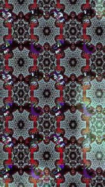 Renkli unsurlarla hareketli arka plan görüntüleri. Çiçekler. Eski model. Bayrak tarzı. Video kaydı. Şablon. Döngü. Kusursuz..