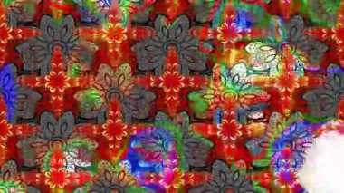 Renkli unsurlarla hareketli arka plan görüntüleri. Çiçekler. Eski model. Bayrak tarzı. Video kaydı. Şablon. Döngü. Kusursuz.. 