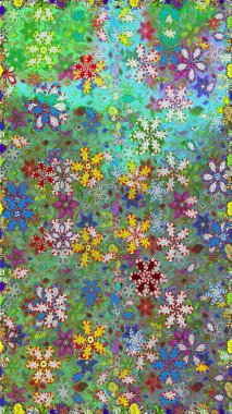 Küçük çiçekli şirin bir desen. Çiçek ve yapraklı çiçek deseni. Raster illüstrasyonu.