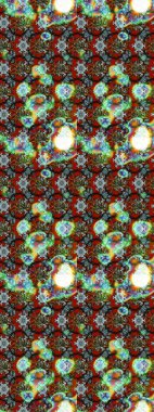 Raster. Kahverengi ve yeşil renkte güzel çiçekleri olan eskiz deseni, suluboya çiçek deseni, duvar kağıdı, kart veya kumaş için fayanslı..