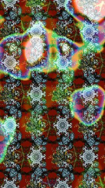 Düz Çiçek Elementleri Tasarımı. Çiçeksel fantezi tasarımı ve parlak bir arka plan çizimi. Renkli Bahar Teması çizim şablonu.