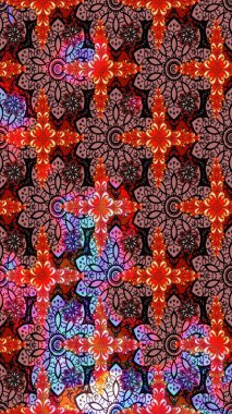 Kahverengi ve kırmızı renkte çiçekler. Raster düz çiçek çizim deseni. Tasarım hediye paketi, tebrik kartları, posterler ve afiş tasarımı.