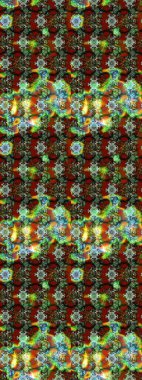 Yatak çarşafları, ceket, paket tasarımı, kumaş ve moda kavramları için tekstil baskısı. Çiçekleri, deniz kabukları, mandalaları ve suluboya efektleriyle donanma geçmişi. Çizim kalıbı etnik tasarım.