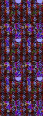 Tropik çiçek desenleri. Kahverengi ve kırmızı renkte çiçekler. Raster illüstrasyonu.