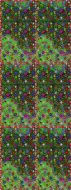 Çiçekli bahar çiçekleri. Küçük çiçekte güzel bir desen. Küçük renkli çiçekler. Moda baskıları için zarif bir şablon. Motley illüstrasyonu. Kusursuz..