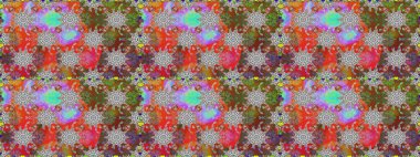 Tekstil ve kapak tasarımı için mükemmel. El çizimi dikişsiz sonbahar çiçekleri deseni. Doodle tarzı. Renkli gri ve kahverengi desenli. Gri ve kahverengi renkte çiçekler.