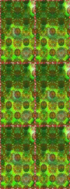 Yeşil ve kahverengi çiçekli kusursuz desen, suluboya çiçek deseni, sevimli çiçek, duvar kağıdı, kart veya kumaş için fayanslı. Raster - stok.