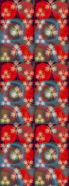 Çiçek deseni. Kırmızı renkte çiçek çizimi. Raster illüstrasyonu. Kırmızı renkte çiçekler. Şatafatlı bahar bahçesi dokusu.