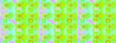 Kumaş desenli papatya çiçeği detayı. Yeşil renkte çiçekler.