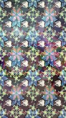 Robot resim. Tarafsız renklerde çiçekler. Raster illüstrasyonu. Şirin çiçek elementleri..