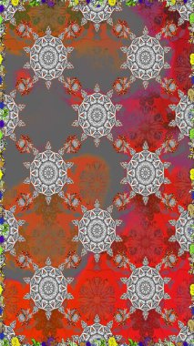 Klasik çiçek desenli. Yumuşak fayans. Raster 'ın taze dokusu. Yumuşak pamuk tasarımı. Paketleme, tekstil, duvar kağıdı için kusursuz çiçek arkaplanı.