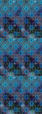 Raster illüstrasyonu. Çiçek. Mavi renklerde. Taslak dekoratif arka plan, çiçek mandala.