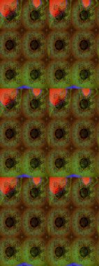 Kahverengi renkli çiçekler. Renkli Yaz Temalı eskiz kalıbı. Düz Çiçek Elementleri Tasarımı. Sevimli çiçek raster deseni.