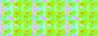 Kumaş desenli papatya çiçeği detayı. Yeşil renkte çiçekler.