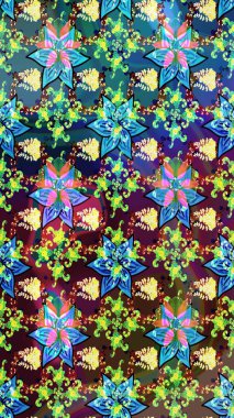 Çiçek desenli eskiz, darbeler, sıçramalar, yaz çiçekleri. Mavi renkli çiçekler. Raster illüstrasyonu.