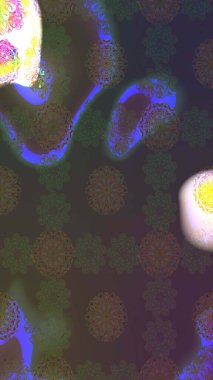 Eskiz arkaplan modeli. Raster - stok. Yapraklı çiçekler ve kahverengi renkli papatya çiçekleri..