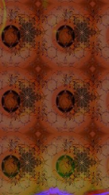 Kahverengi renklerde. Çiçekli güzel suluboya desen. Raster illüstrasyonu.