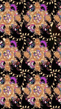 Küçük çiçekte güzel bir desen. Çiçekli yaz çiçekleri. Motley illüstrasyonu. Küçük renkli çiçekler. Robot resim. Moda baskıları için zarif bir şablon.