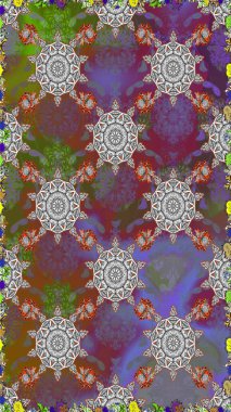 Nazik, narin çiçek arkaplanı. Gri ve kahverengi renkli çiçekler. Raster çiçek desenli ve çiçekli..