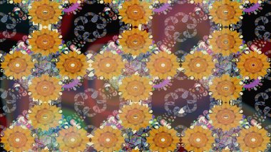 El çizimi Raster çizimi. Parlak elementlerin. Çizim çiçek deseni duvar kağıdı, web sitesi arkaplanı, paket kağıdı, davetiye, broşür, pankart veya web sitesi için kullanılabilir.