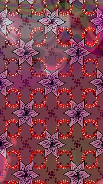 Raster illüstrasyonundaki çiçek desenli çizim. Renkli Bahar Teması eskiz kalıbı. Düz Çiçek Elementleri Tasarımı. Süslü kumaş deseni.