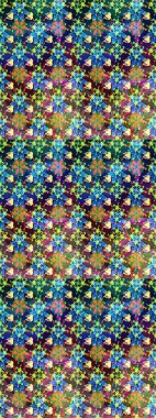 Raster illüstrasyonu. Çiçek desenli eskiz, darbeler, sıçramalar, yaz çiçekleri. Mavi renkte çiçekler.