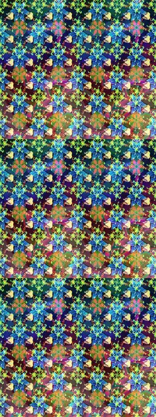 Raster illüstrasyonu. Çiçek desenli eskiz, darbeler, sıçramalar, yaz çiçekleri. Mavi renkte çiçekler.