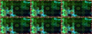 Renkli Bahar Temalı Kusursuz Arkaplan. Raster illüstrasyonunda kusursuz çiçek deseni. Süslü kumaş deseni. Düz Çiçek Elementleri Tasarımı.