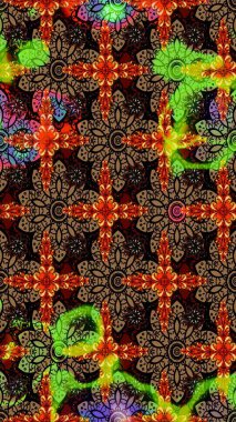 Siyah ve kahverengi renkte çiçekler. Kumaş desenli papatya çiçekleri ayrıntıları.