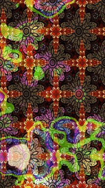 Kahverengi ve siyah renkli çiçekler. Sevimli çiçek raster deseni. Düz Çiçek Elementleri Tasarımı. Renk Bahar Teması eskiz şablonu.