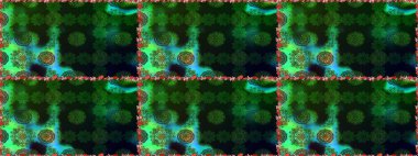 Renkli Bahar Temalı Kusursuz Arkaplan. Raster illüstrasyonunda kusursuz çiçek deseni. Süslü kumaş deseni. Düz Çiçek Elementleri Tasarımı.